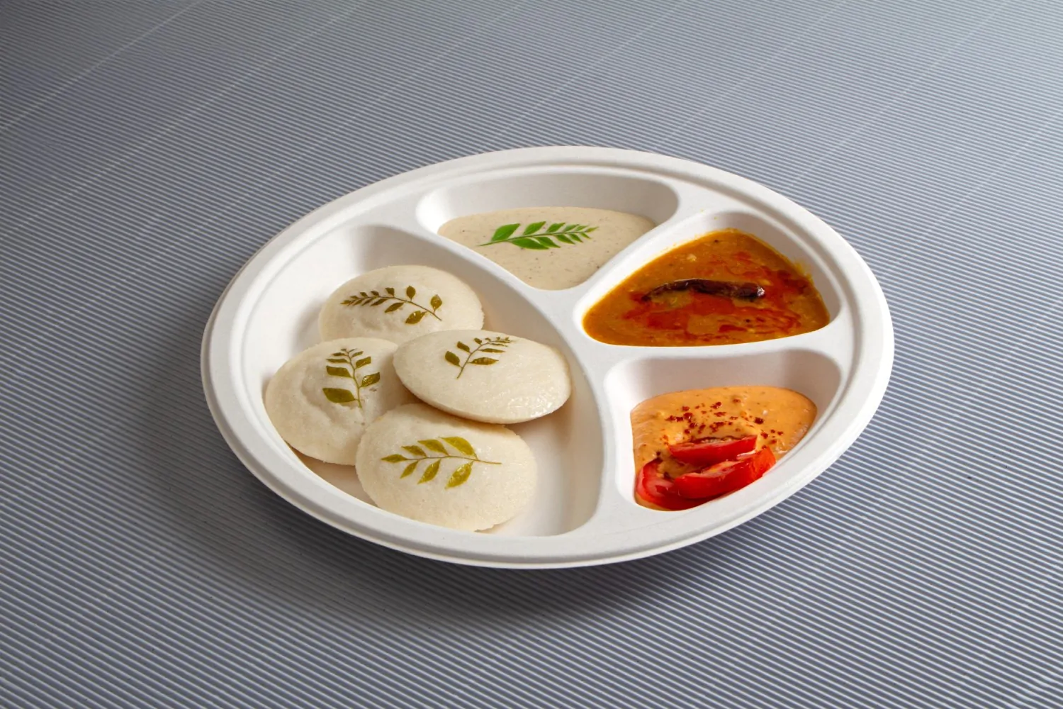 Four Section Round Biodegradable Plate - Sugarwares